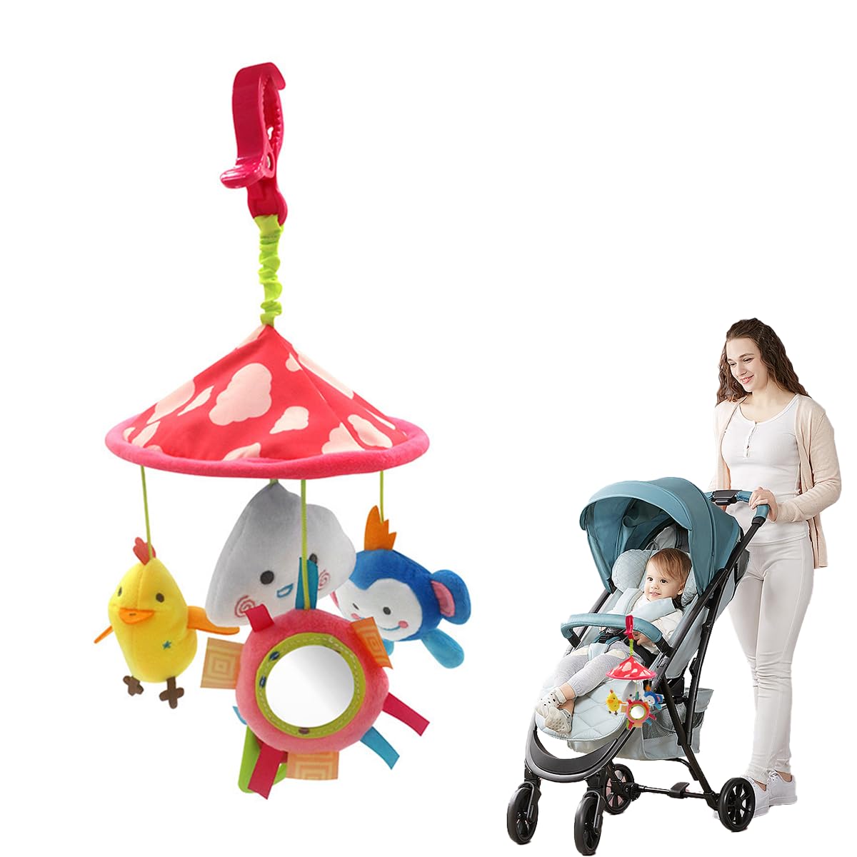 PATPAT Hanging Toys for Babies 0-6 Months, New Born Baby Toys Rattle Crinkle Squeaky Toy Car Seat Plush Stroller Toy with Mirror Plush Animal C-Clip Ring for Infant Babies 3 6 9 to 12 Months PATPAT Hanging Toys for Babies 0-6 Months, New Born Baby Toys Rattle Crinkle Squeaky Toy Car Seat Plush Stroller Toy with Mirror Plush Animal C-Clip Ring for Infant Babies 3 6 9 to 12 Months